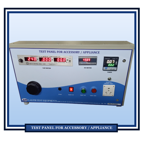 Test Panel For Accessory Appliance